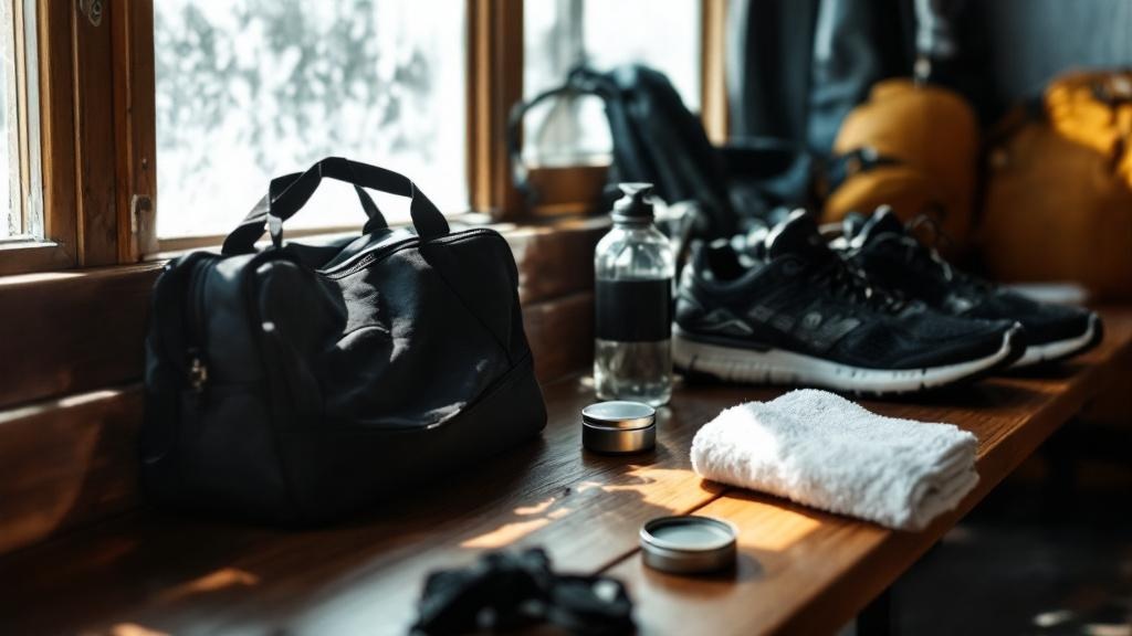 CBD balm tin in gym bag for post-workout relief