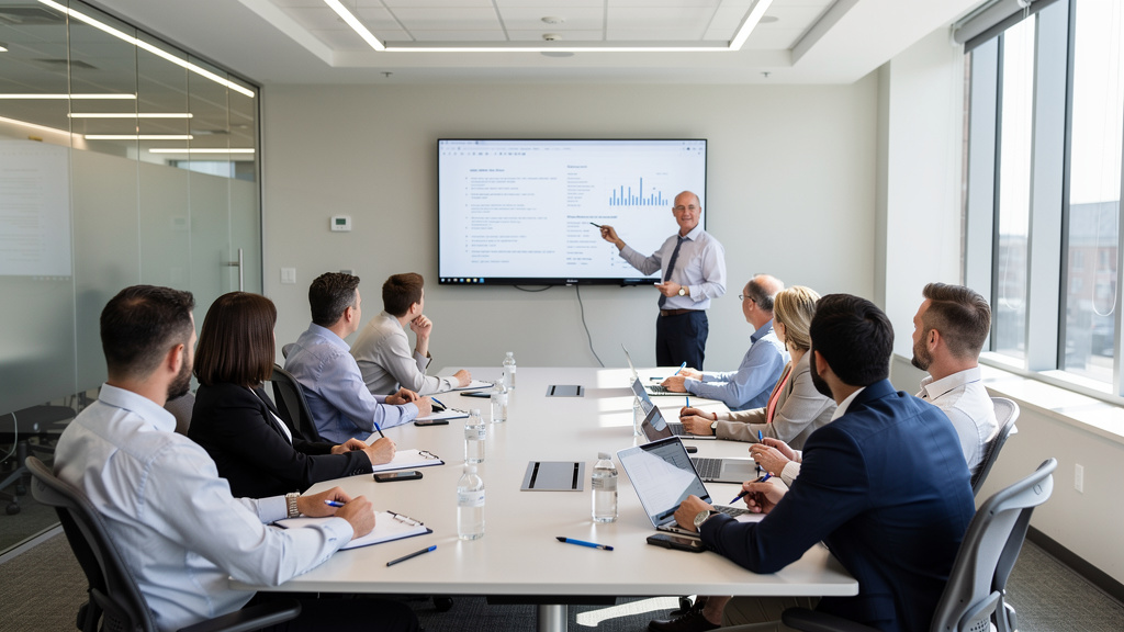 Employees attending workplace harassment prevention training