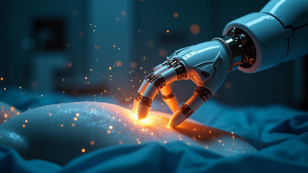 Detalle de los brazos articulados del robot Da Vinci Xi, mostrando su precisión y diseño avanzado.