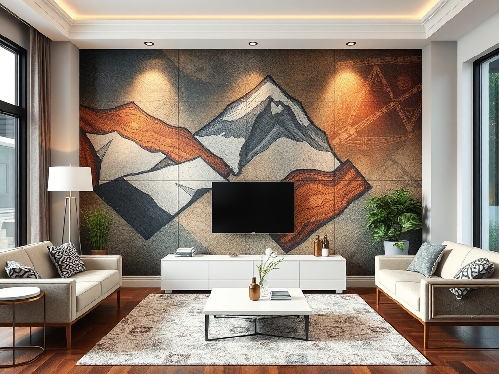12. Create a Feature Wall with Mural Panels