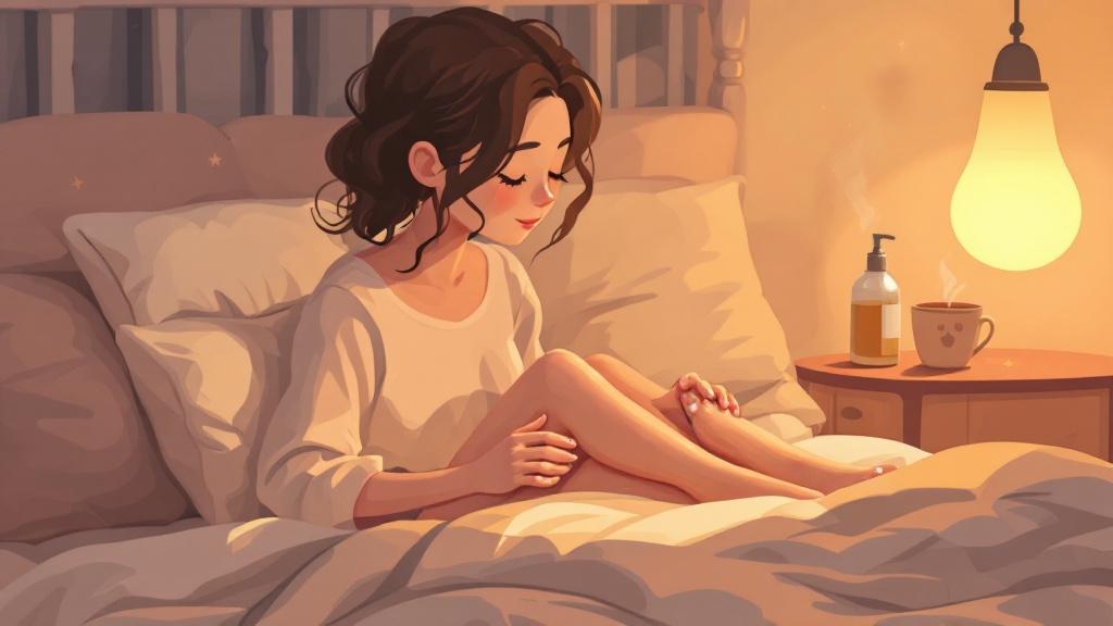 Nighttime relaxation routine with CBD lotion foot massage
