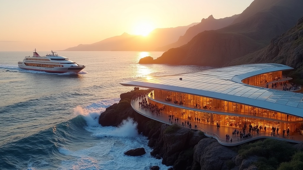 Vista del Puerto de Agaete, una infraestructura clave preparada para la futura integración de la IA portuaria sostenible.
