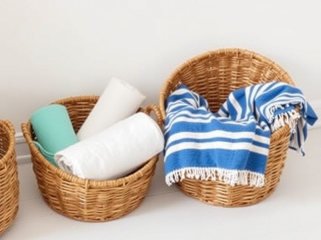 7. Decorate with Rattan Baskets