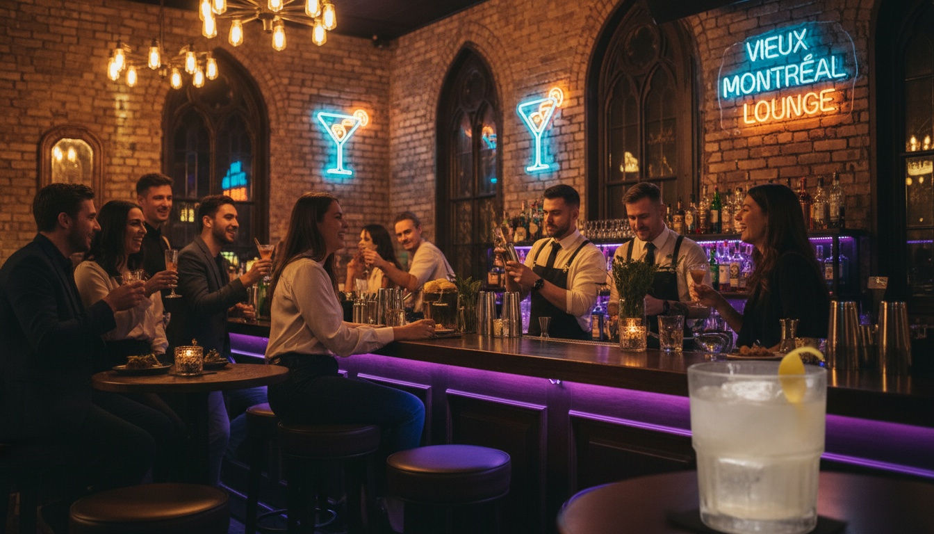 Craft cocktails and late-night bites in Old Montreal