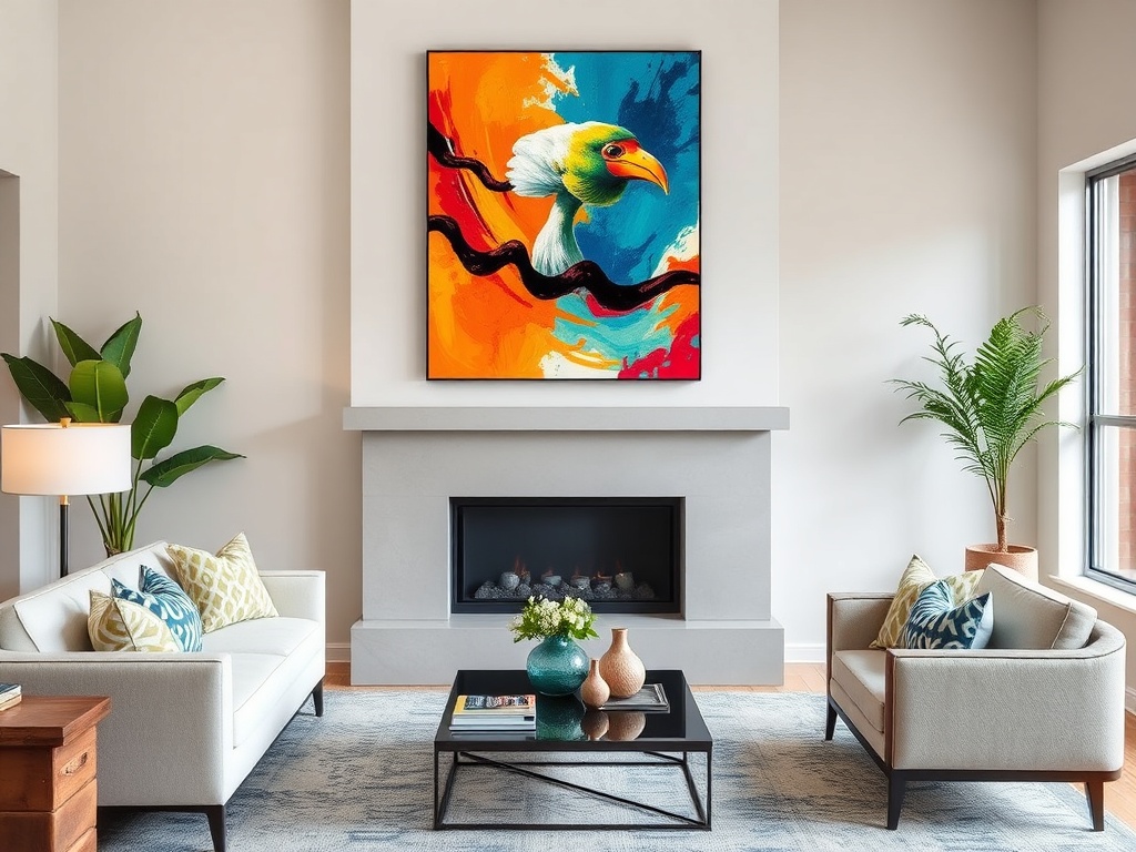 18. Add a Pop of Color with Artwork