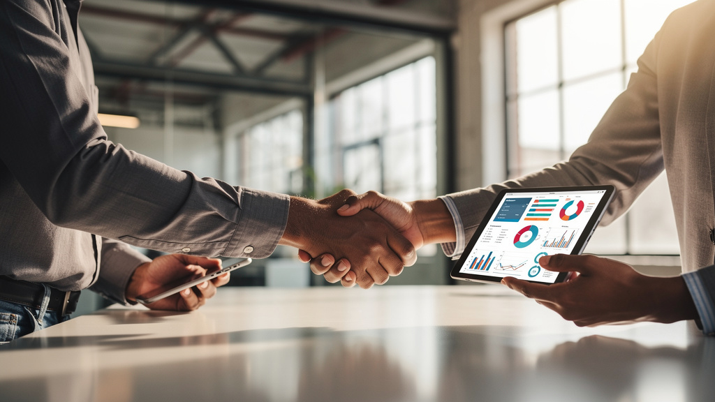 Business professionals building trust during AI transformation