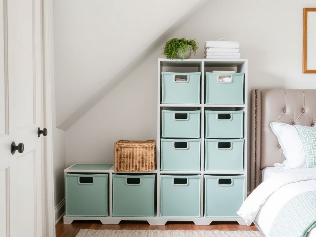 22. Utilize Seafoam Green Storage Solutions