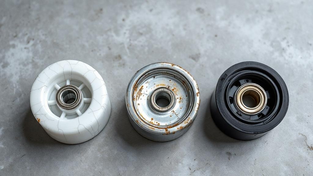 Comparison of plastic, steel, and nylon garage door rollers