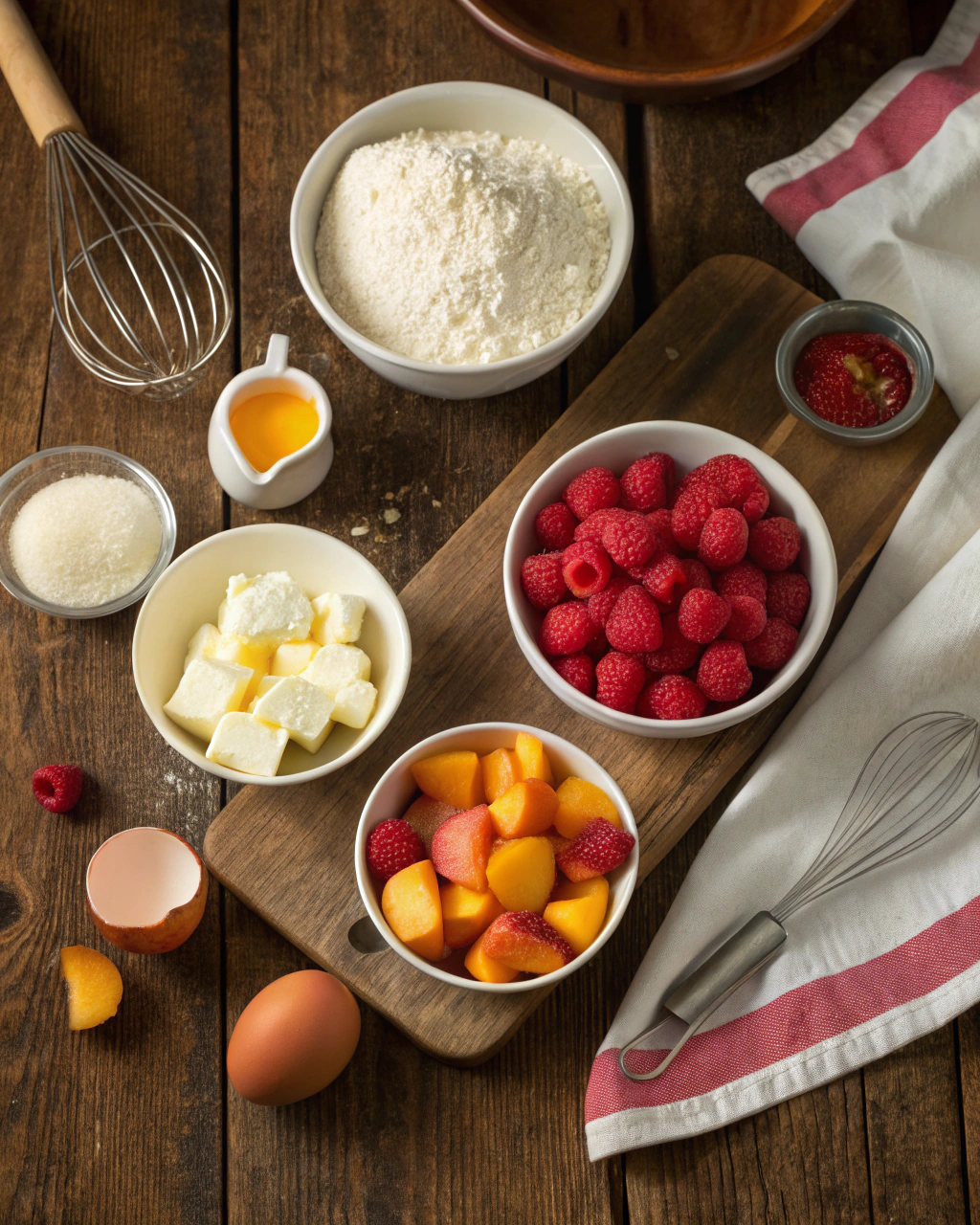 Raspberry Peach Cake Ingredients