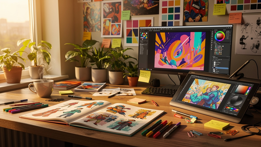 Creative content generation workspace with design tools