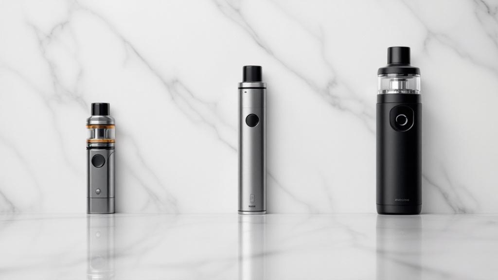 Different vape device types side by side