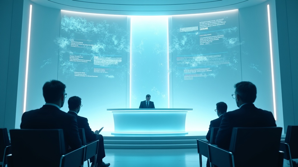 Desarrollador presentando su innovador juego VR a un asistente en el stand de Gamergy 2025 Madrid.