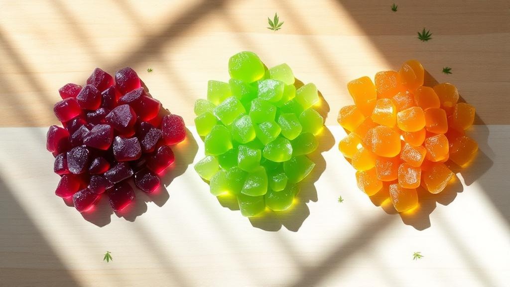 Different types of cannabis gummies showing variety