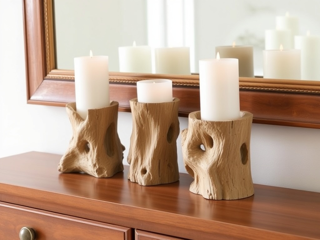 7. Incorporate Driftwood Candle Holders