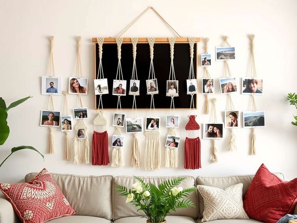 13. Frame with Macrame Photo Holders