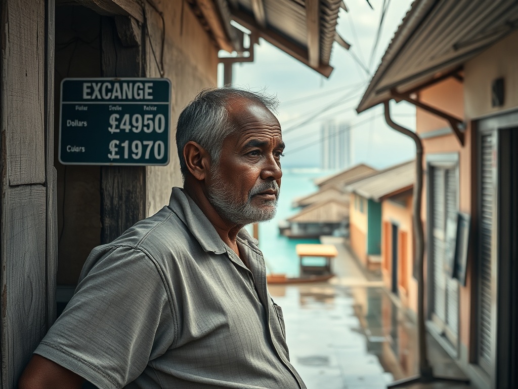 The Shopkeeper Watching Resort Lights Across the Water