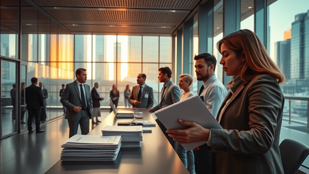 현대적 행정 서비스 현장을 묘사한 사진적 이미지