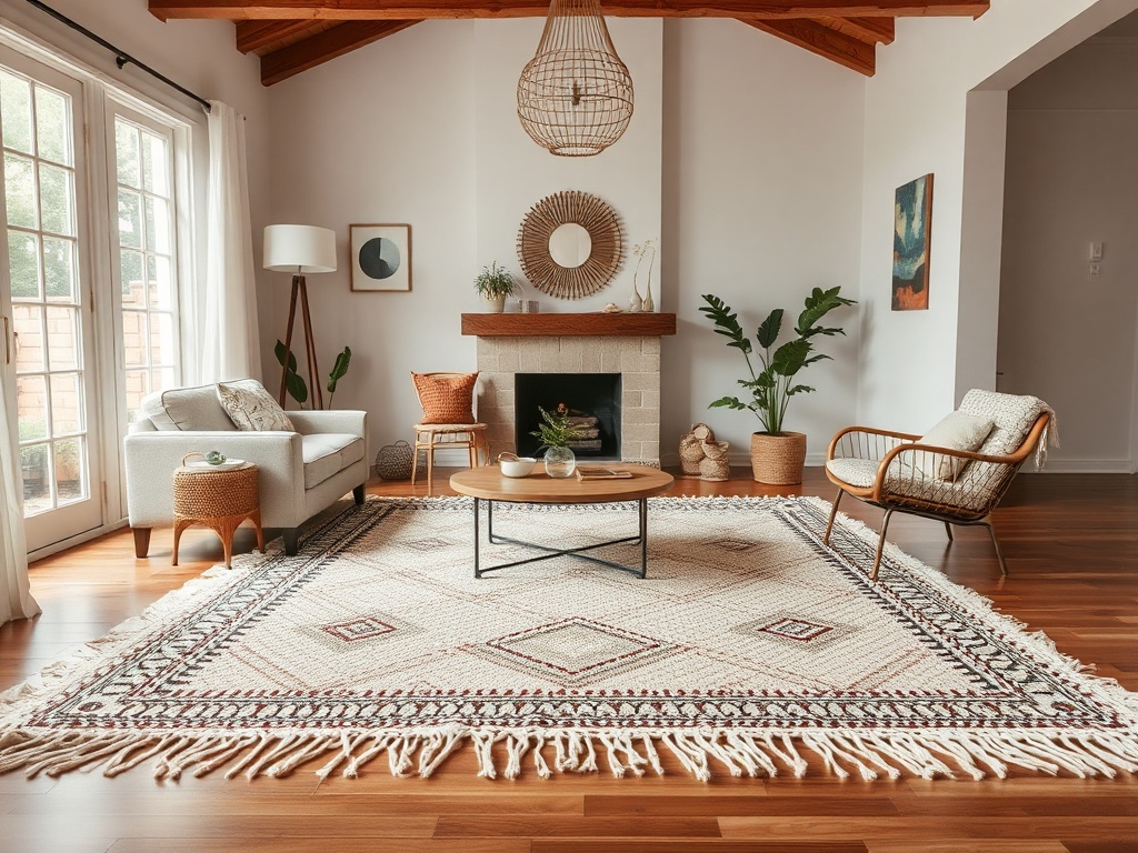 7. Lay a Macrame Area Rug