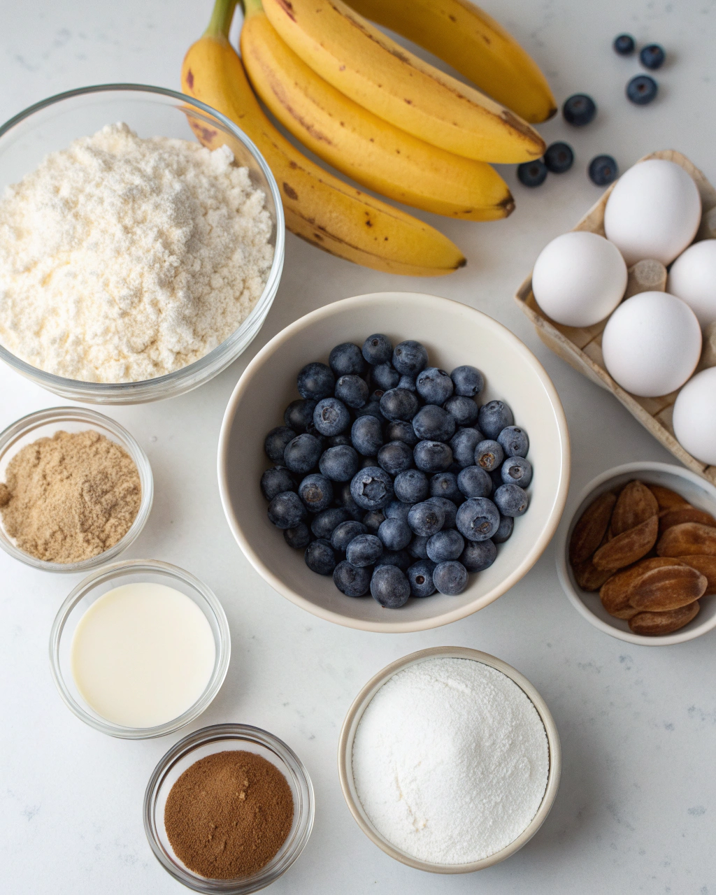 Blueberry Coconut Banana Bread Ingredients