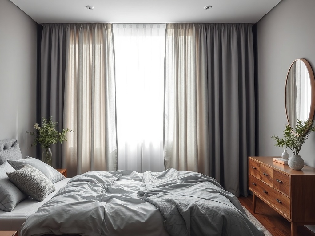 11. Hang Sheer Gray Drapes