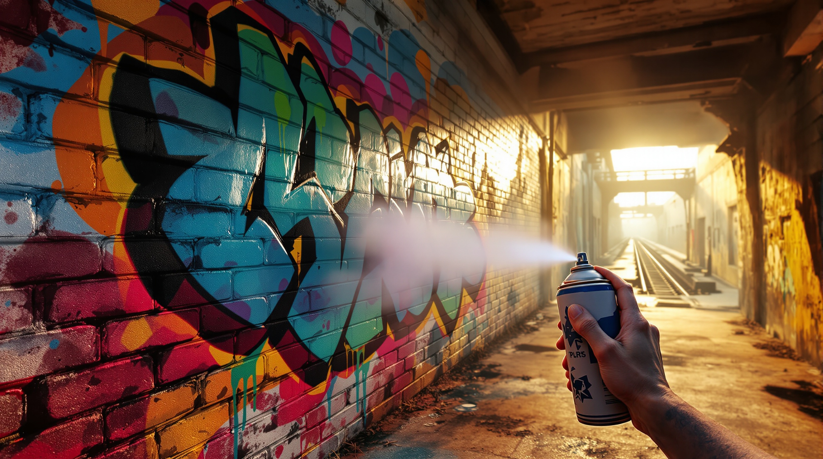 Mural detallado de un personaje creado en El simulador de graffiti Graffism VR