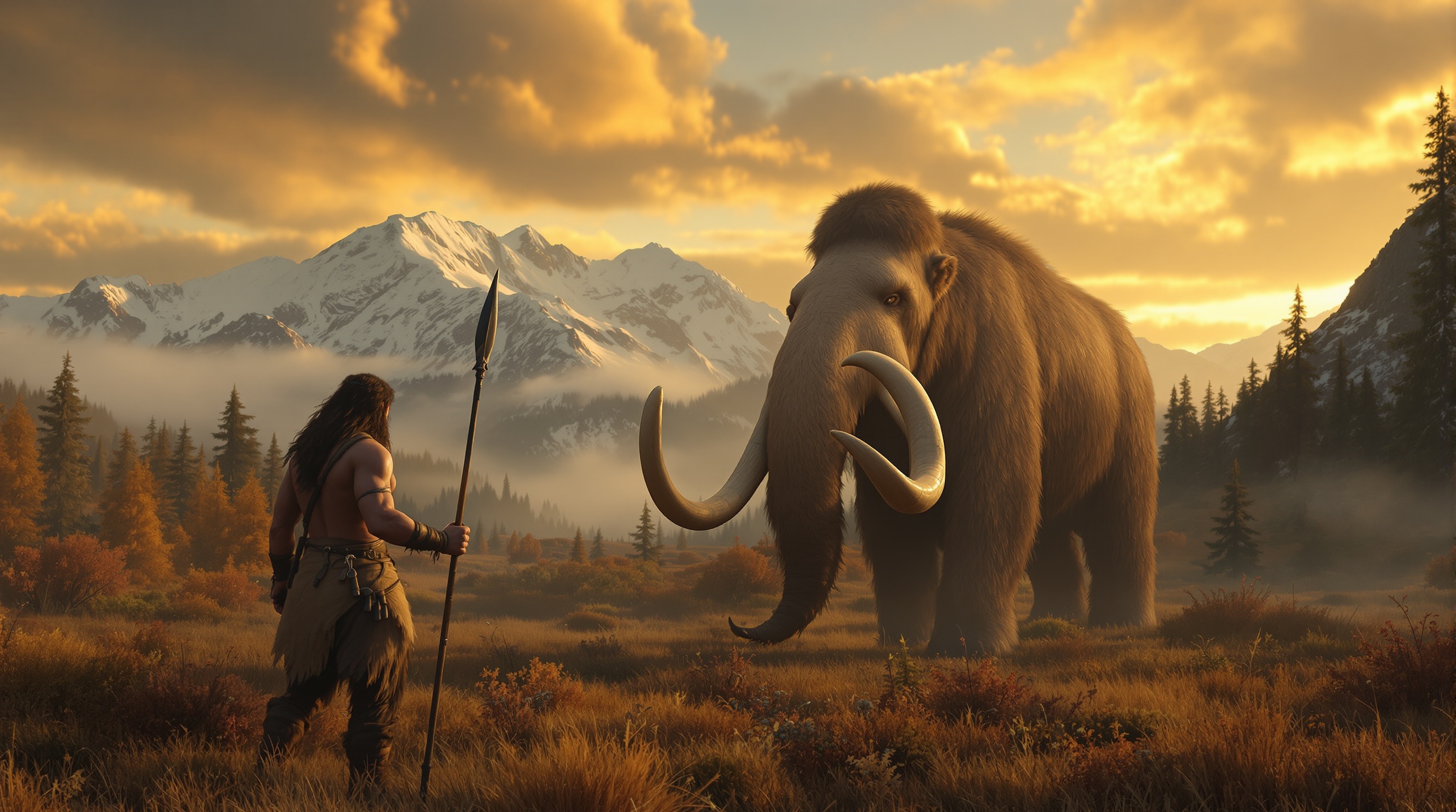 Un jugador observa el entorno nevado prehistórico en nuestro análisis de Neolithic Dawn VR.