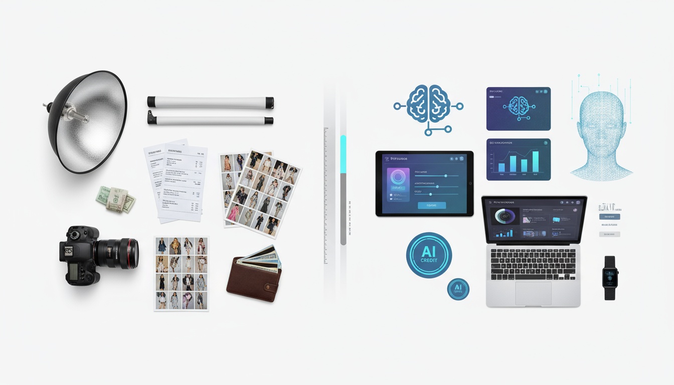 Comparação de custos entre fotografia tradicional e IA