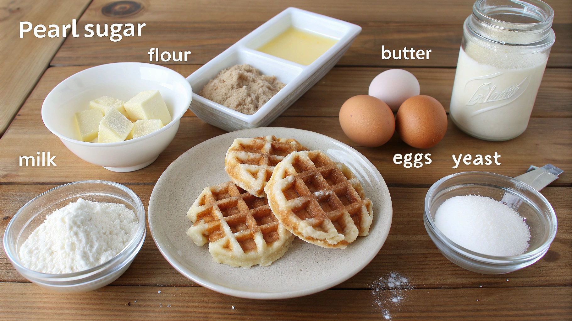Ingredients for Liège waffles