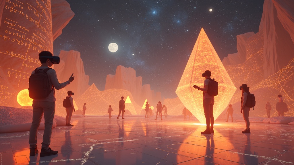 Exposición de las creaciones del proyecto La Música de las Esferas VR, mostrando la fusión de arte y tecnología.