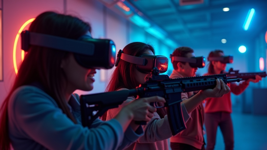Equipo de trabajo colaborando y comunicándose durante The Shooter Experience VR en Virtua Barcelona