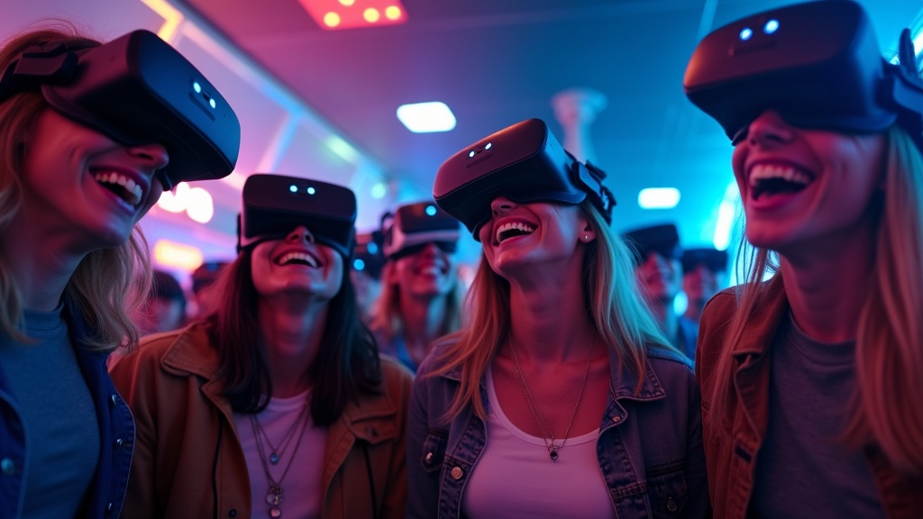 Una persona disfrutando de la Richie's Plank Experience Barcelona en Virtua, sintiendo el vértigo virtual de forma segura.