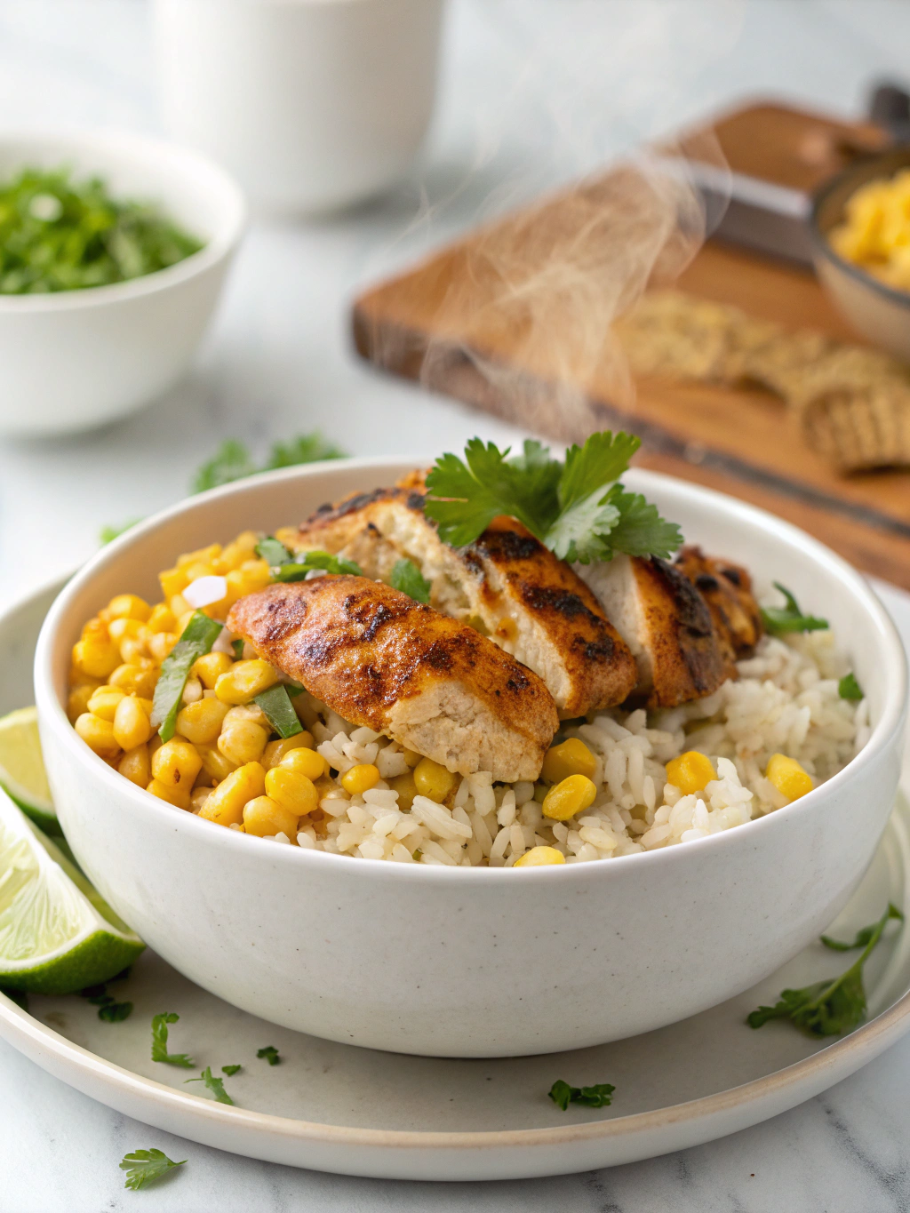 IRRESISTIBLE STREET CORN CHICKEN RICE BOWL RECIPE DELIGHT