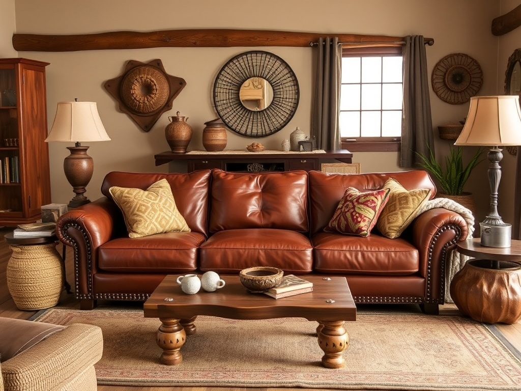 2. Add a Leather Sofa