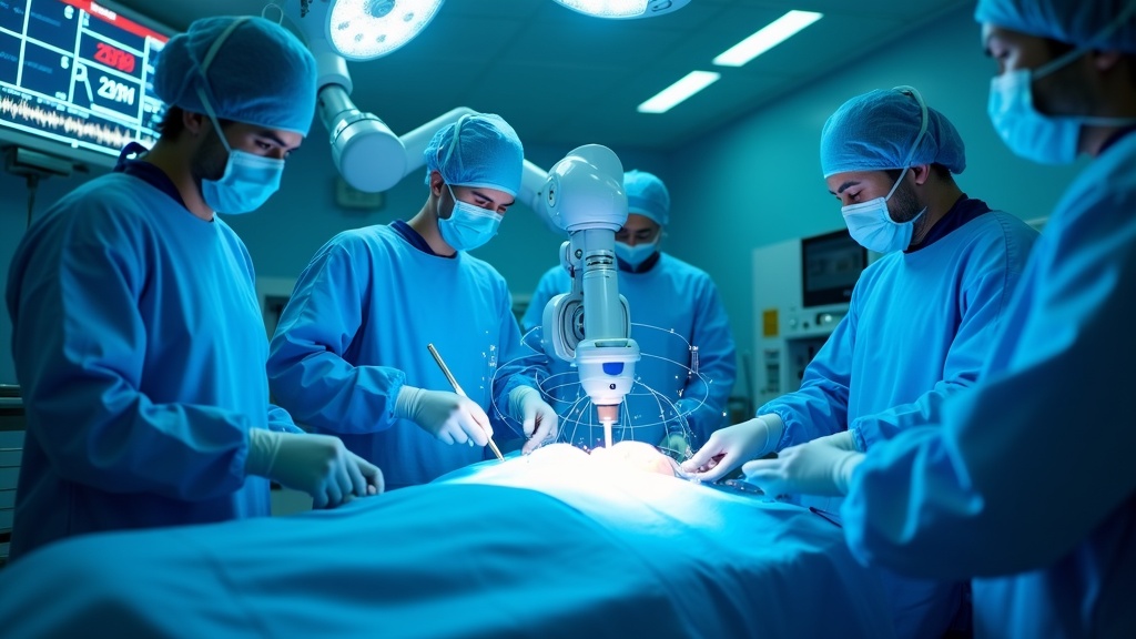 Quirófano de alta tecnología preparado para un avance en cirugía robótica en Castilla y León.