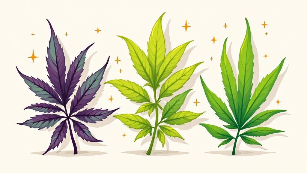 Indica, sativa, and hybrid cannabis strain types