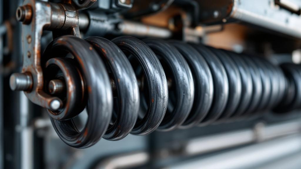 Torsion springs mounted on garage door shaft