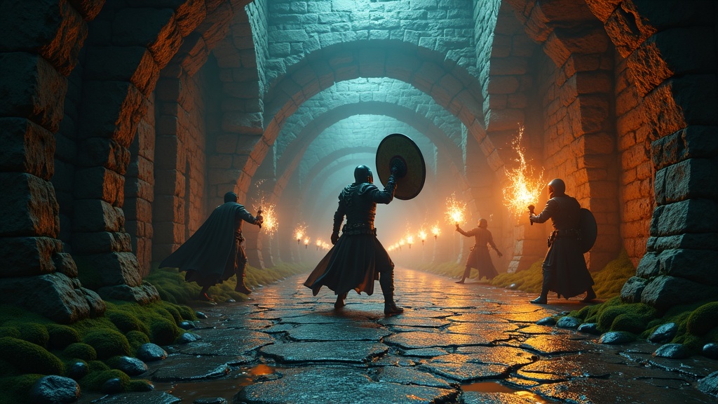 Vista inmersiva de los entornos de fantasía en Demeo D&D Rol Táctico VR.