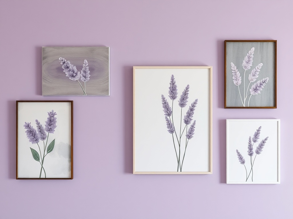 13. Opt for Lavender and White Art