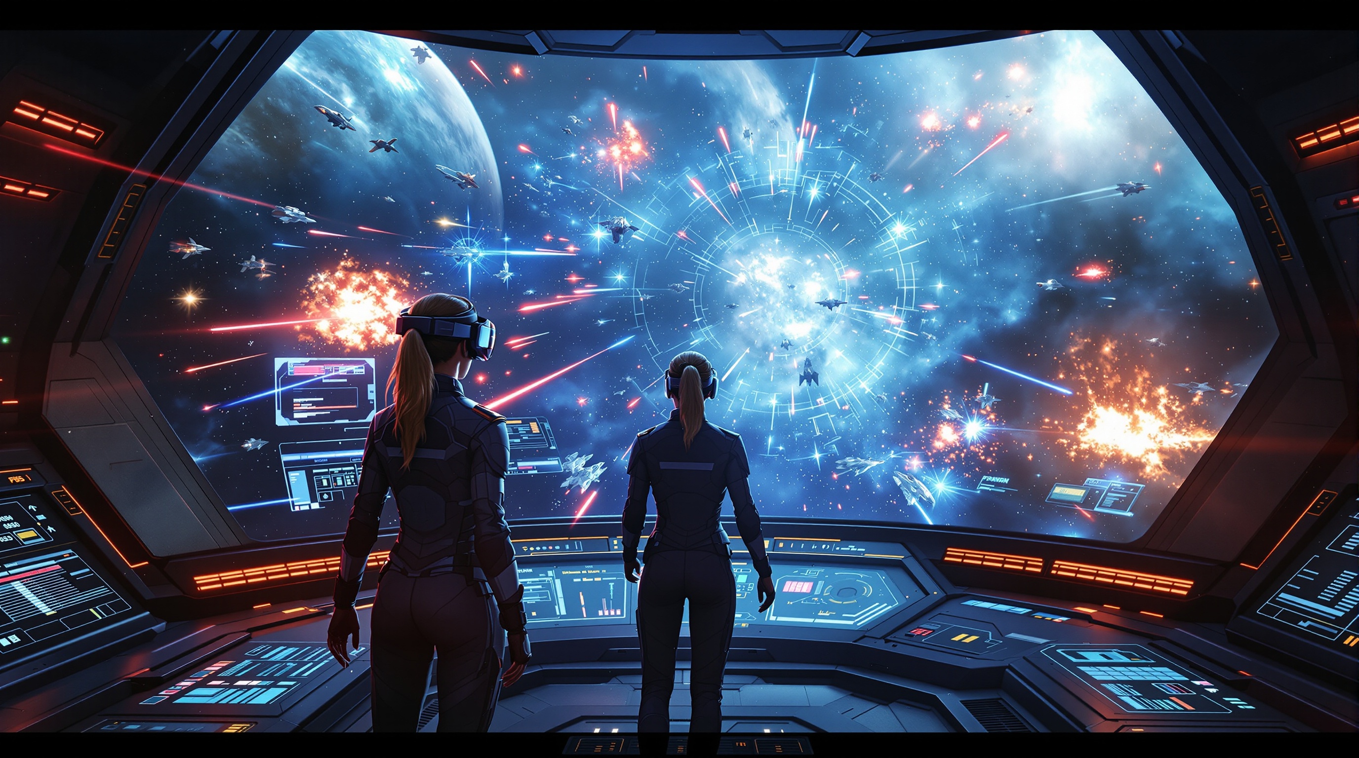 Análisis del comandante VR manipulando la interfaz holográfica en Homeworld Vast Reaches