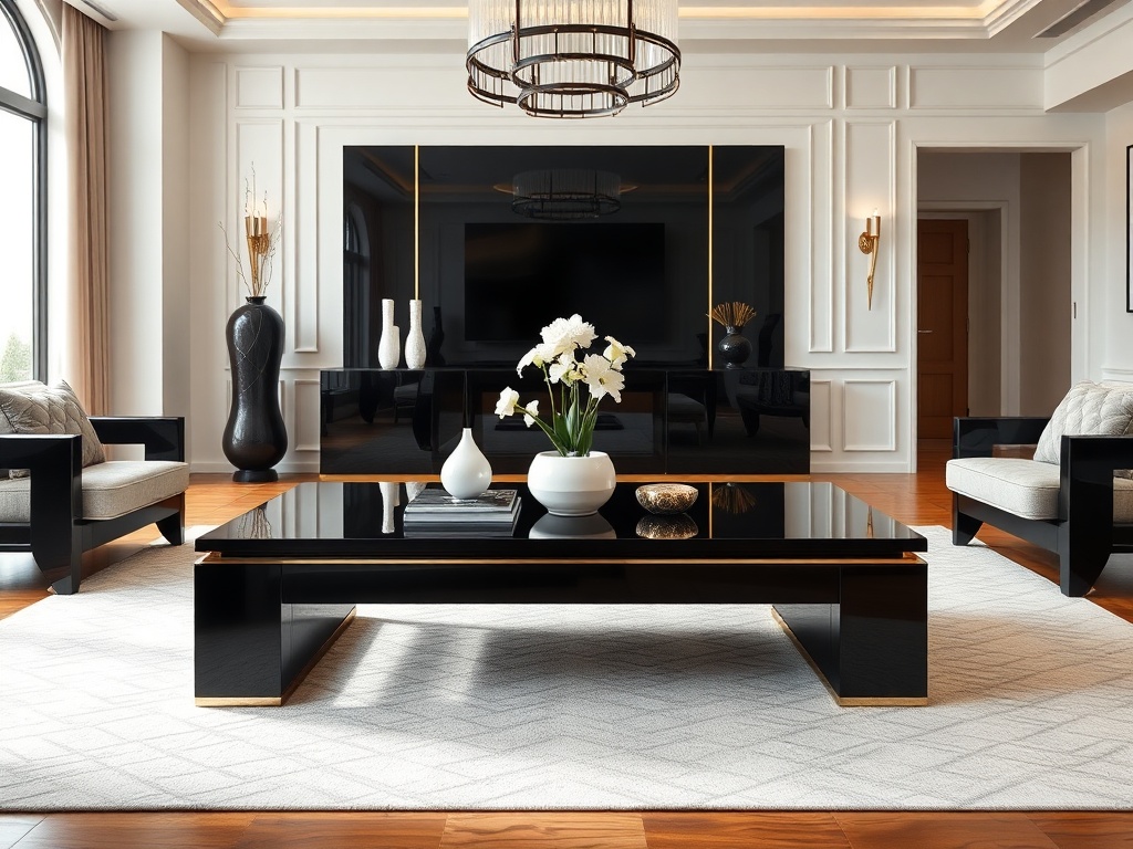 9. Introduce a Lacquered Coffee Table