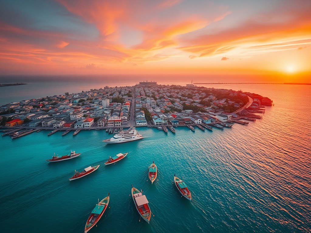 Malé Rises Concrete While the Ocean Stretches Empty