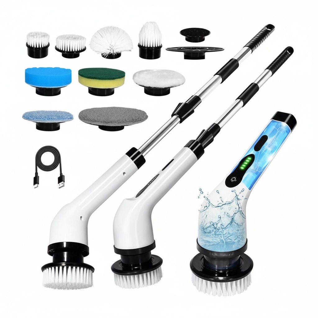 Esfregão Elétrico 9 Em 1 Sem fio Escova De Limpeza Pesada Multiuso Recarregável Giratória
