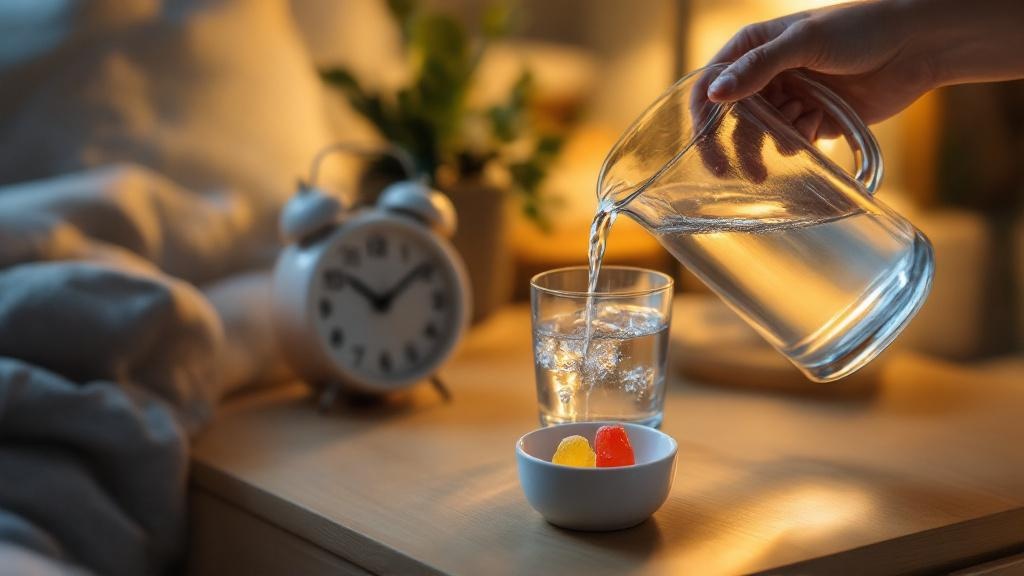 Gummies with water showing responsible consumption preparation