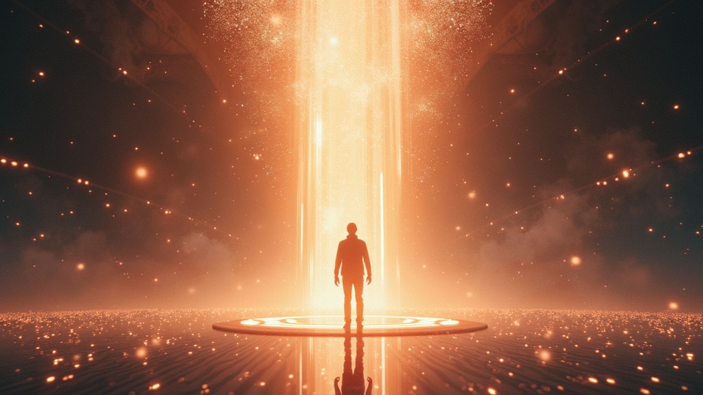 Usuario probando un headset VR avanzado, similar a la experiencia inmersiva del Samsung Galaxy XR