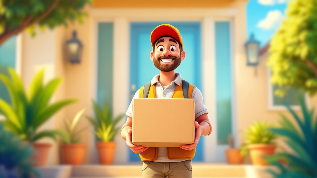 Discreet home delivery service illustration