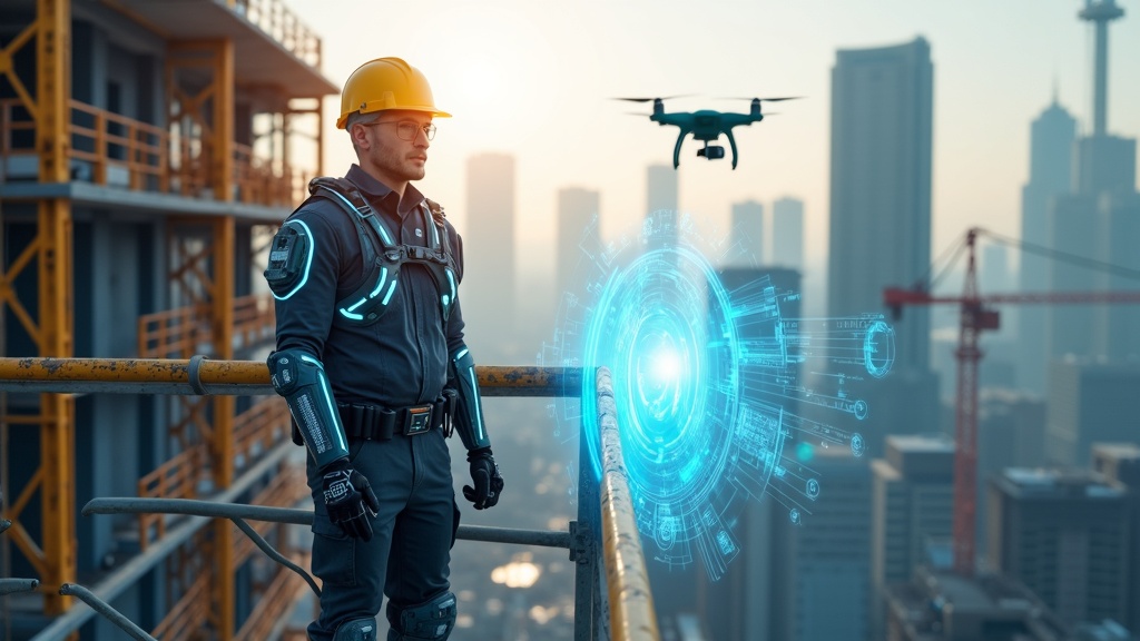 Un exoesqueleto como tecnología de prevención de accidentes en la construcción asistiendo a un trabajador