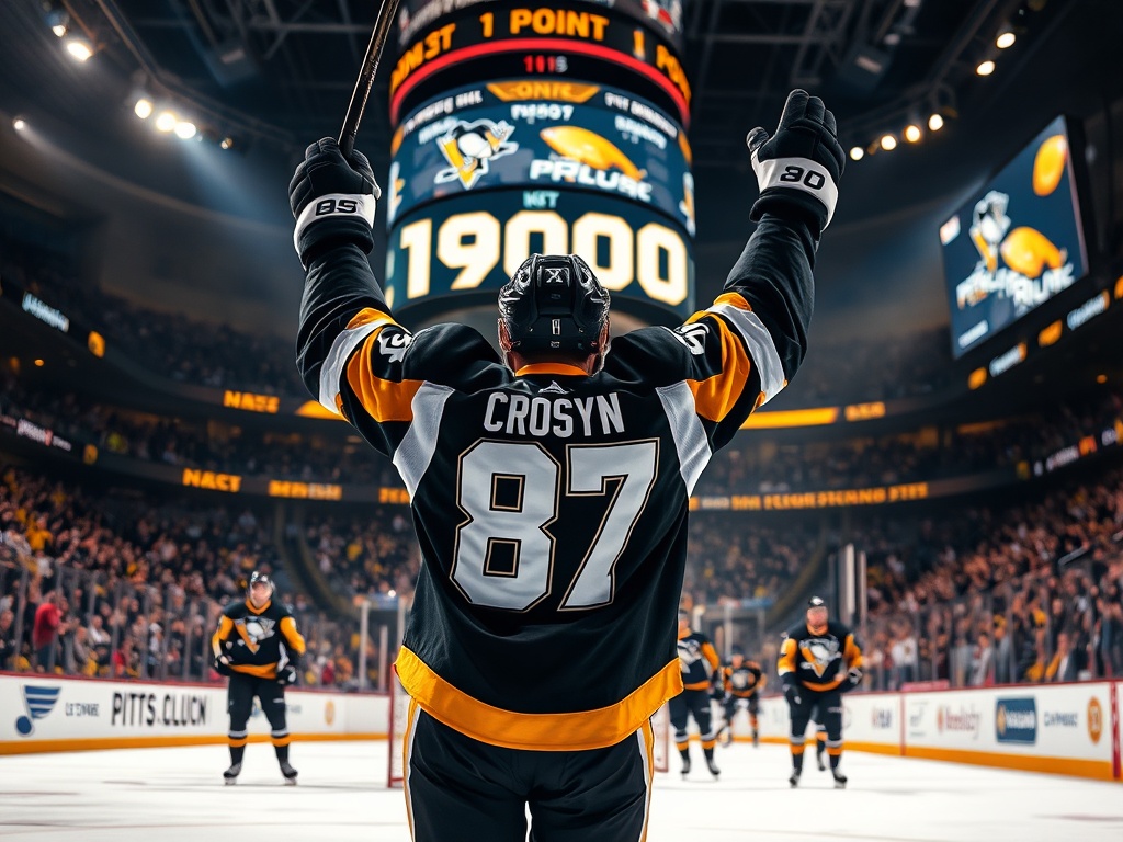 Crosby Scores 1,700th Point in Penguins Win Over Blues