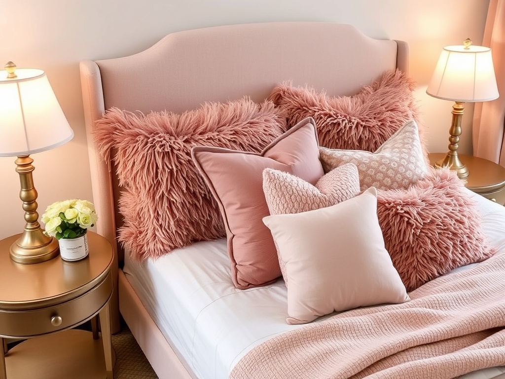 10. Introduce Dusty Rose Throw Pillows