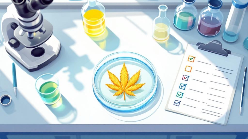 Laboratory testing setup for cannabis oil quality