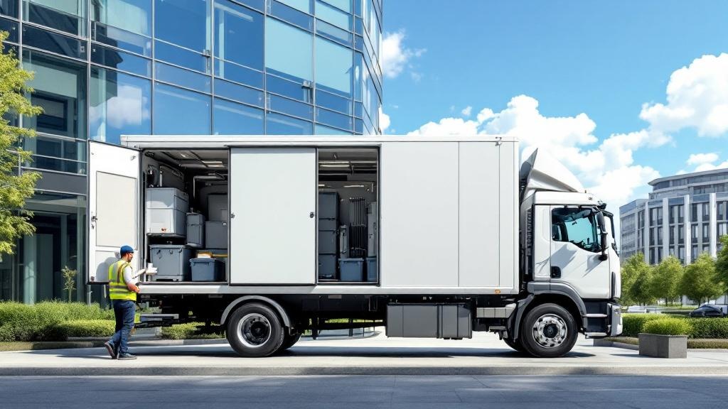 Mobile document destruction truck for on-site shredding services